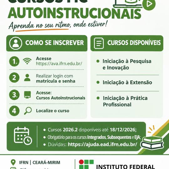 Cursos Autoinstrucionais 2026.2