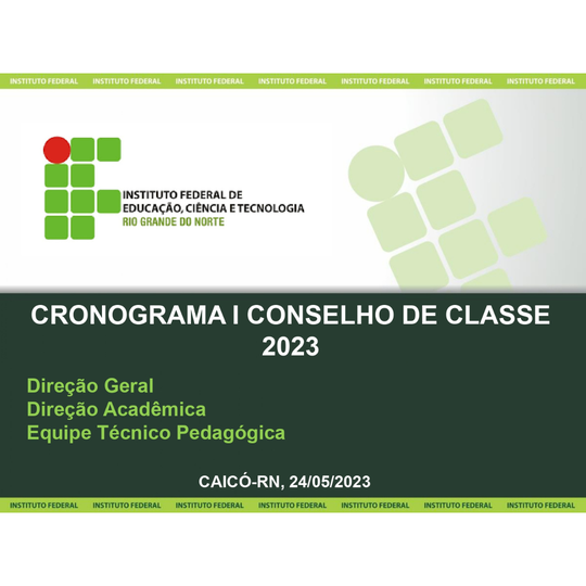 Cronograma dos conselhos de classe 2023.1