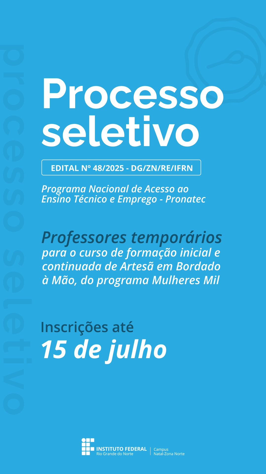 Professores temporários - Pronatec (story)