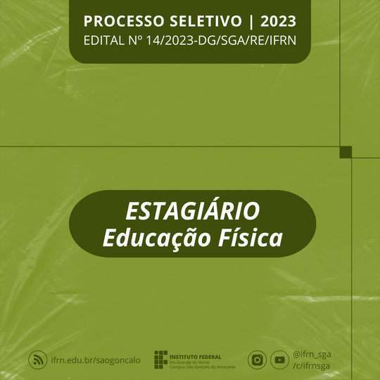 Estágio de Educação Física - edital