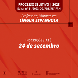 Edital 31_2023 - Língua Espanhola_Inscrições