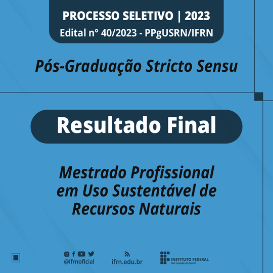 Resultado final - Edital n° 40/2023