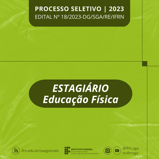 Estágio Educação Física - edital 18/2023