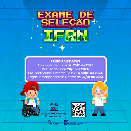 Exame de Seleção - Integrado 2024 - Principais datas