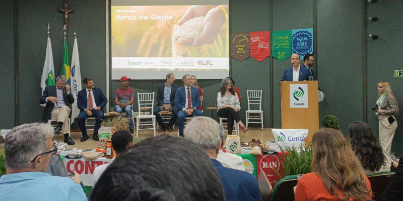 Fala do diretor-geral Paulo Vitor no lançamento do Programa Arroz da Gente