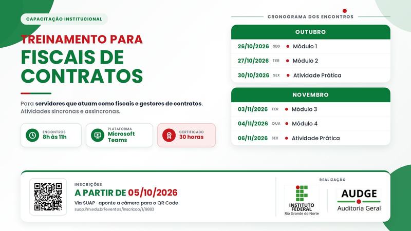 Treinamento para fiscais de contratos