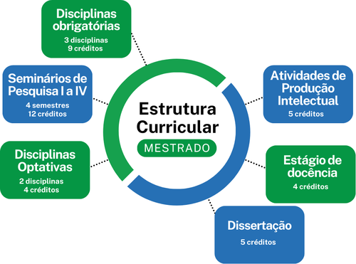 Figura demonstrando a estrutura curricular do curso de Mestrado.