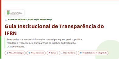Imagem de capa do Guia Institucional de Transparência do IFRN
