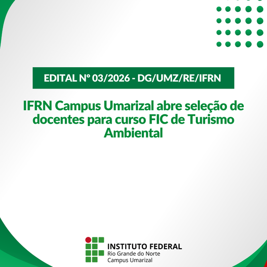 seleção para professores em curso de Turismo Ambiental