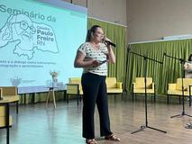 A assistente social e poetisa Angélica Moreira. Imagem: João Eduardo