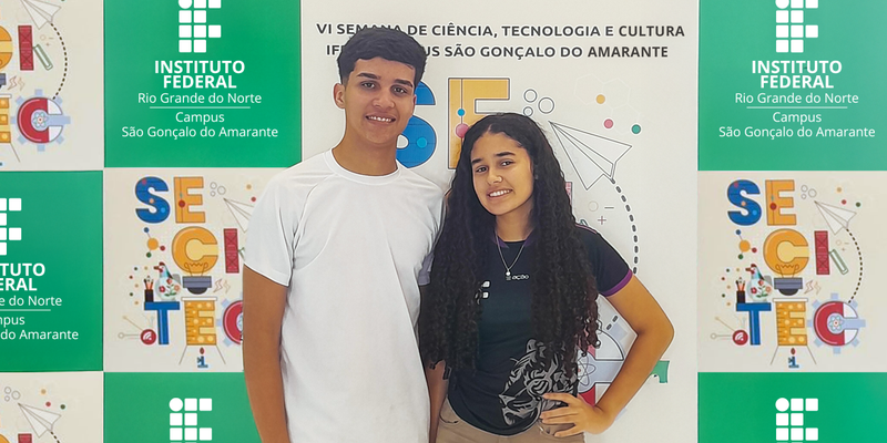Olimpio e Ester na VI Secitec do Campus Gonçalo do Amarante do IFRN / Foto: cedida