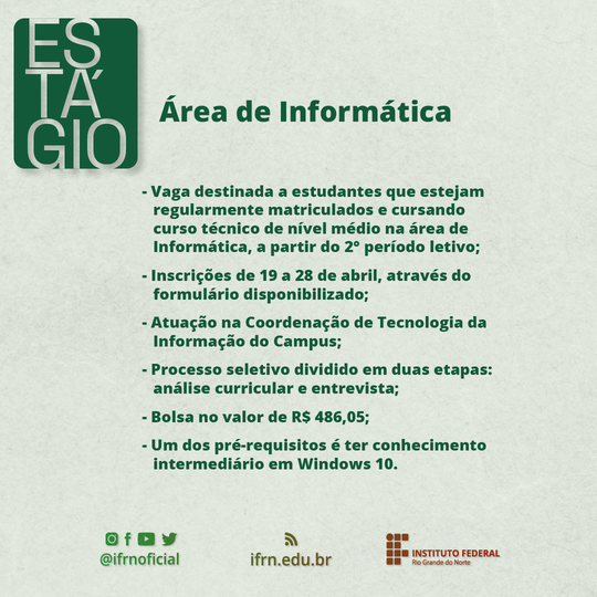 Estágio Técnico em Informática