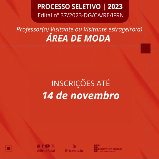 Inscrições professor visitante moda