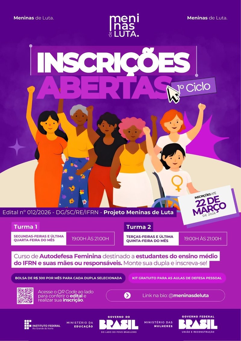 Inscrições no Projeto Meninas de Luta - Campus Santa Cruz