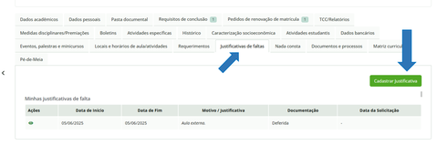 Justificativa de faltas