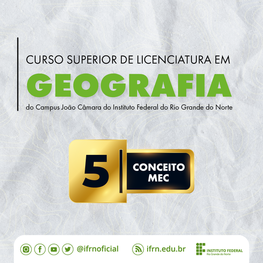 Licenciatura em Geografia - Conceito 5 pelo MEC (2023)