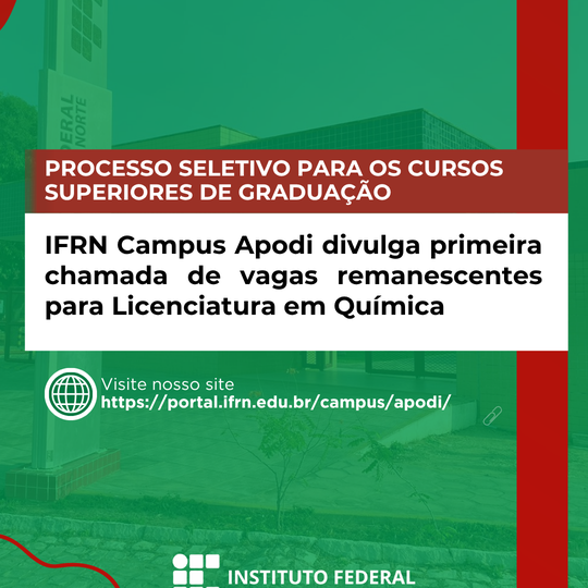 Lista de vagas remanescentes - licenciatura