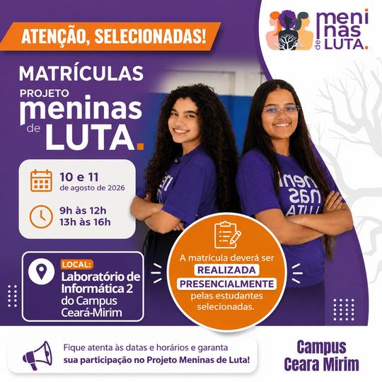 Meninas de Luta - Matrículas