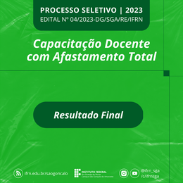 Afastamento docente SGA - resultado final