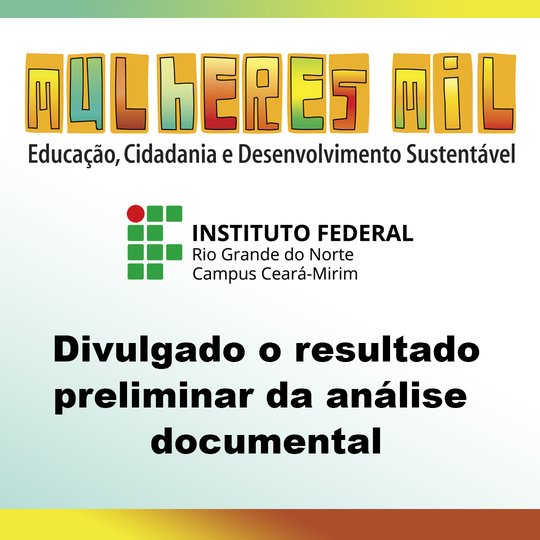 Mulheres Mil 2023 - Resultado preliminar da análise documental