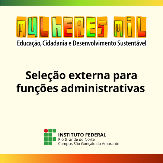 Seleção externa para administrativo Mulheres Mil 2024