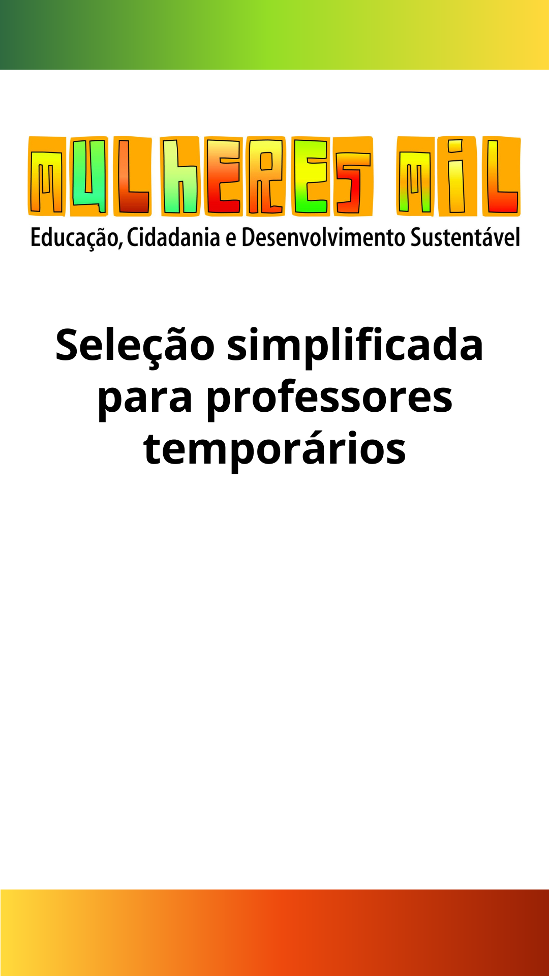 Mulheres Mil (2024) seleção para professores temporários