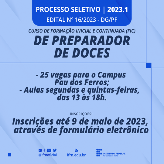 Curso de Preparador de Doces - FIC