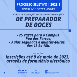 Curso de Preparador de Doces - FIC