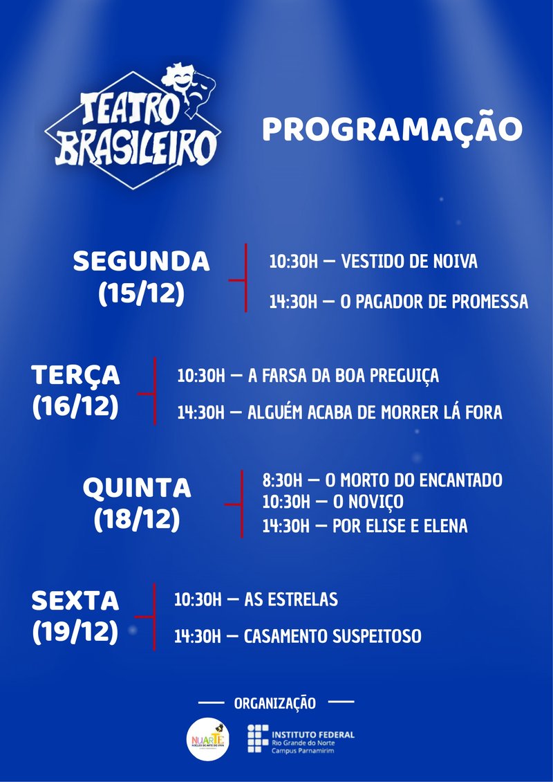 Programação VIII Mostra de Teatro