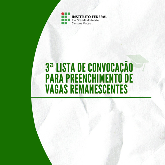 3a LISTA VAGAS REMANESCENTES