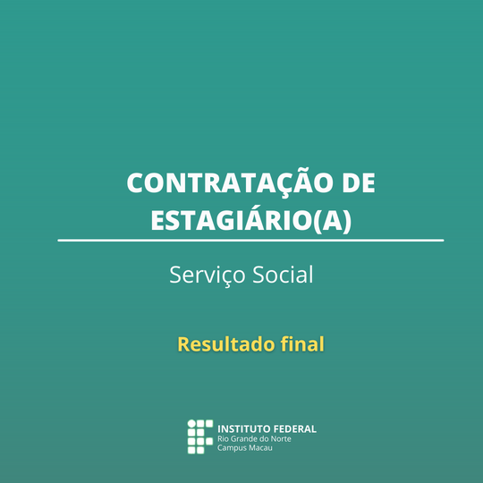 Resultado Final Contratação de Estagiário Serviço Social