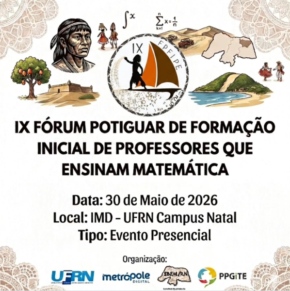 Arte de divulgação do IX Fórum Potiguar. Peça gráfica: SBEM/RN.