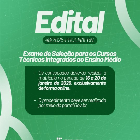 Post - Seleção para Cursos Técnicos Integrados