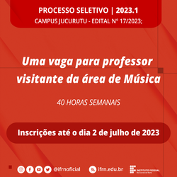 Professor Visitante - Edital n° 17/2023 - Campus Jucurutu