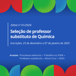 Processo seletivo - Professor Subtituto Quimica