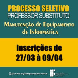 Professor Substituto - Manutenção de Equipamento de Informática