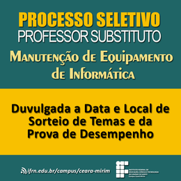 Professor Substituto - Manutenção deEquipamento de Informática - Temas e Prova Didática