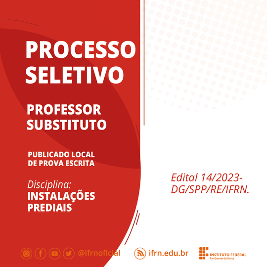 Professor Substituto - Local de prova - Campus SPP