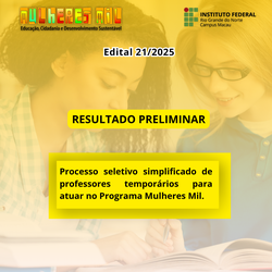 Professores temporario - mulheres mil - resultado preliminar