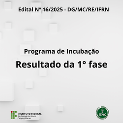 Programa de Incubação - primeira fase