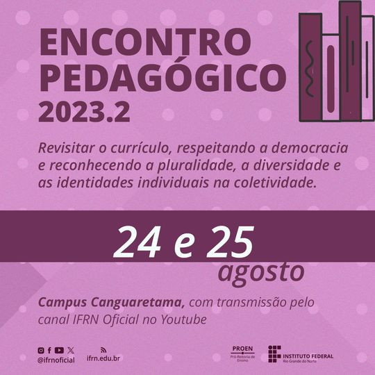 Programação - Encontro Pedagógico 2023.2