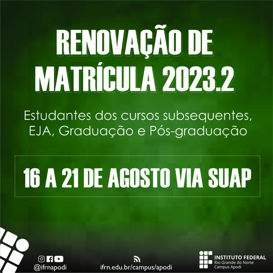 RENOVAÇÃO DE MATRÍCULA