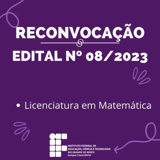 Reconvocação Lica Matemática