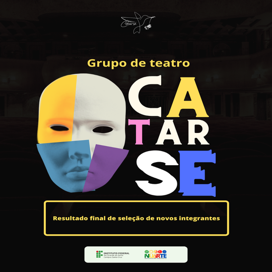 Cartaz chamando para a noticia com os nomes dos selecionados para o catarse - 2025