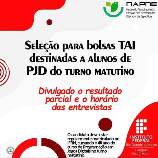 Resultado parcial - Bolsista TAI manhã