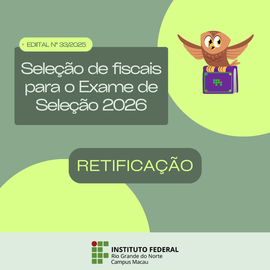 Retificação - escola de atuação do fiscal - exame de seleção 2026