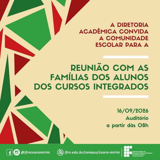 Reunião Escola e Família 2 Bimestre