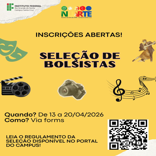 Seleção de bolsistas para o NUARTE Campus Santa Cruz