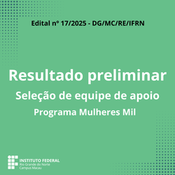 Seleção de equipe de apoio - resultado preliminar