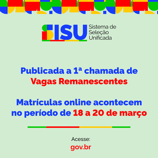 SiSU IFRN vagas remanescentes
